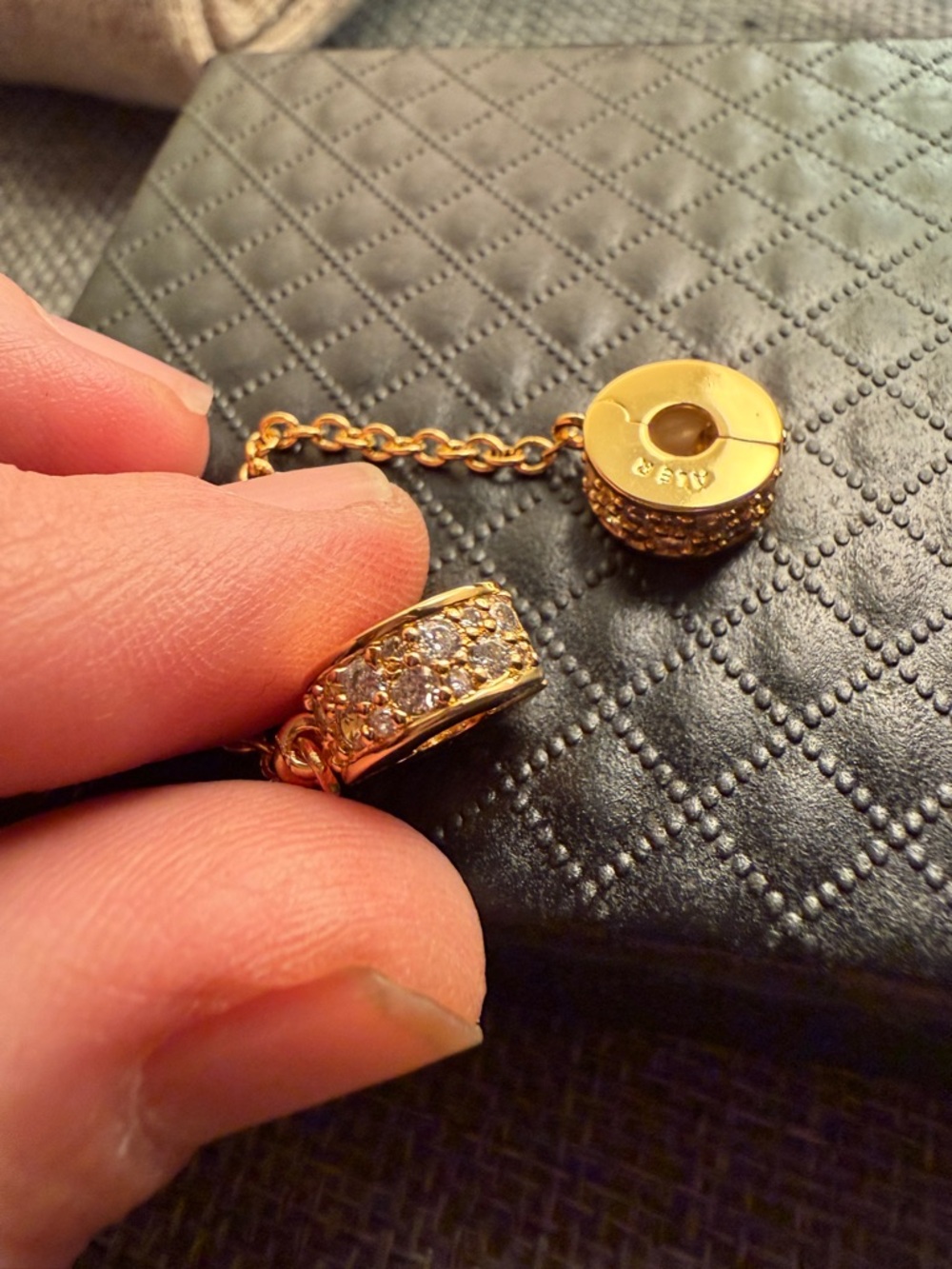 Pandora Gold Connector Chain with Round Split Charms - Picture 2 of 4
